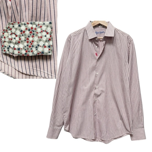 Robert Graham Long Sleeve Vegas Craps Flip Cuff Button Down Shirt Size Large - Picture 1 of 10
